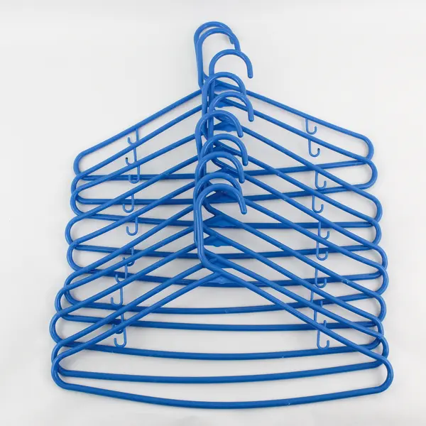 Lot of 10 Blue Plastic Clothing Hangers Shirts and Pants