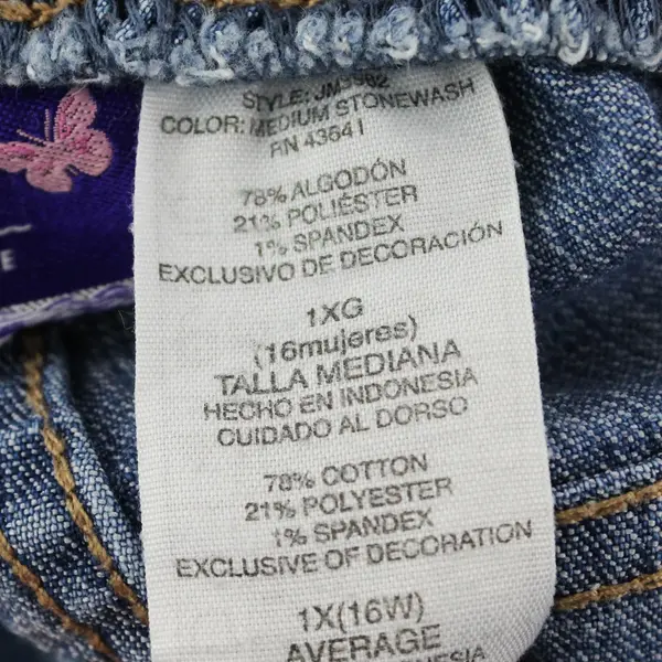 Just My Size Pull-On Bootcut Medium Wash Pants Women's Size 1X