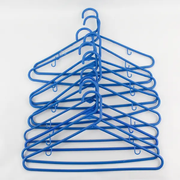 Lot of 10 Blue Plastic Tubular Clothing Hangers Shirts and Pants