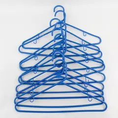 Lot of 10 Blue Plastic Tubular Clothing Hangers Shirts and Pants