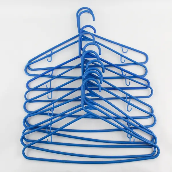 Lot of 10 Blue Plastic Tubular Clothing Hangers Shirts and Pants