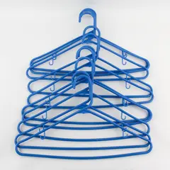 Lot of 10 Blue Tubular Plastic Clothing Hangers Shirts and Pants