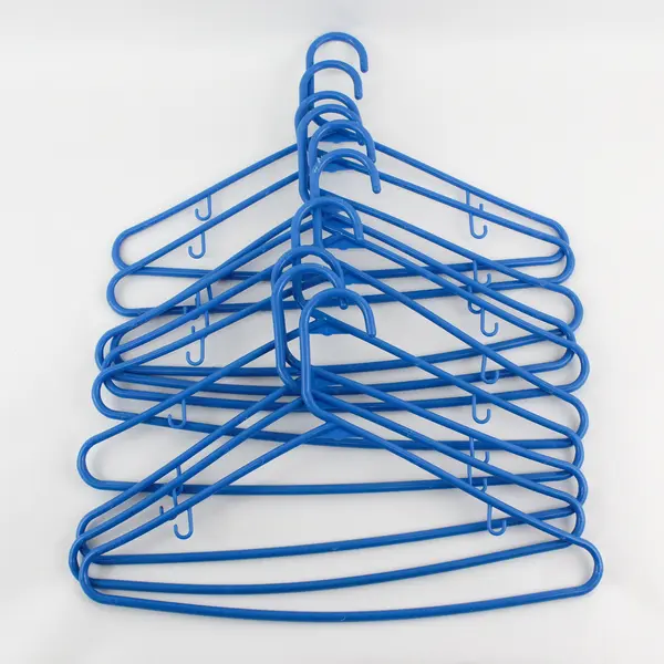 Lot of 10 Blue Tubular Plastic Clothing Hangers Shirts and Pants