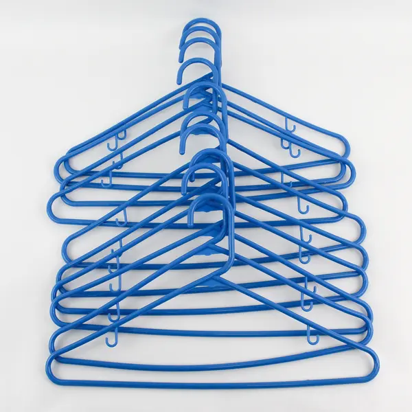 Lot of 10 Blue Plastic Clothing Hangers for Shirts and Pants