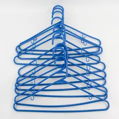Lot of 10 Blue Plastic Clothing Hangers for Shirts and Pants