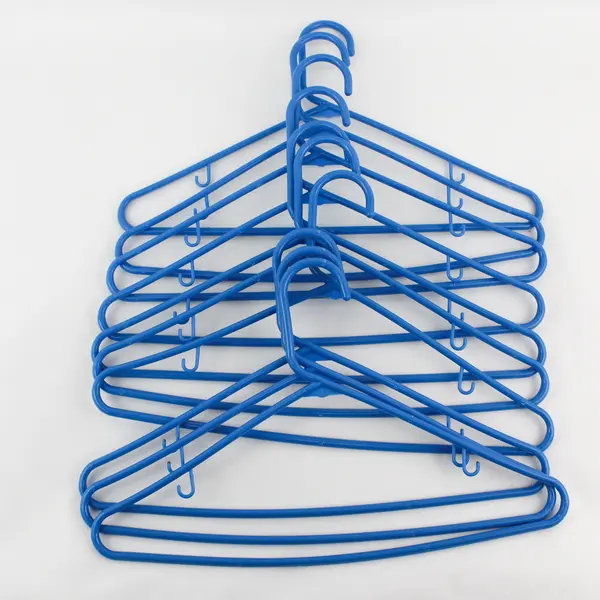 Lot of 10 Blue Plastic Clothing Hangers for Shirts and Pants