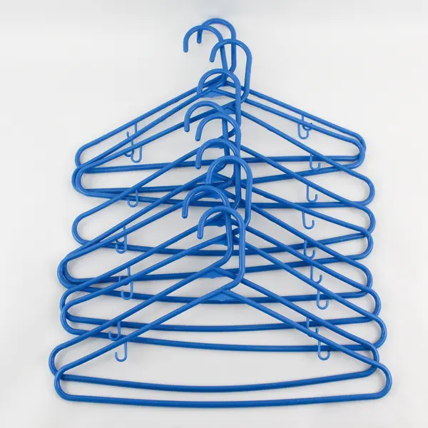 Lot of 10 Blue Tubular Clothing Hangers for Shirts and Pants