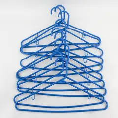 Lot of 10 Blue Tubular Clothing Hangers for Shirts and Pants