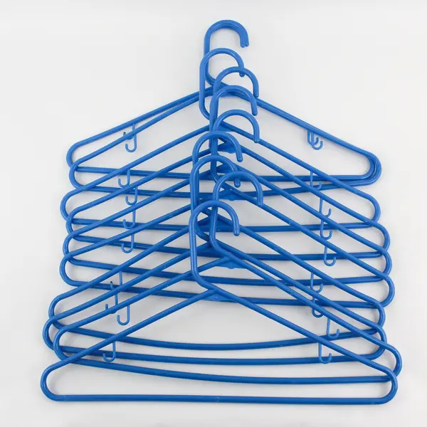 Lot of 10 Blue Tubular Clothing Hangers for Shirts and Pants