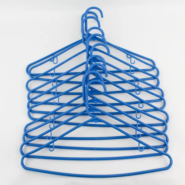 Lot of 10 Blue Plastic Clothes Hangers Shirts and Pants