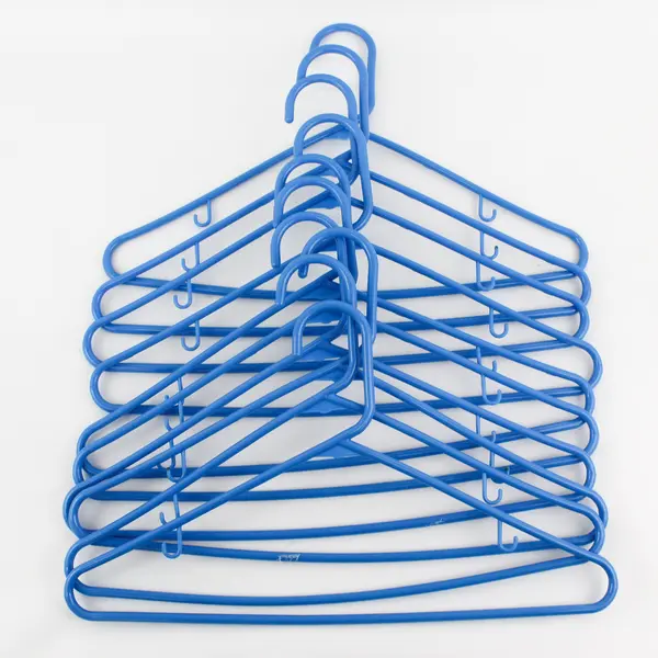 Lot of 10 Blue Plastic Clothes Hangers Shirts and Pants