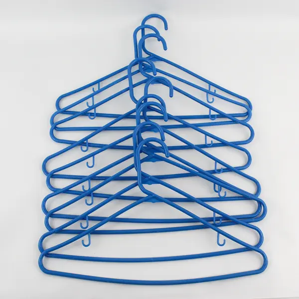 Lot of 9 Blue Plastic Clothing Hangers Shirts and Pants