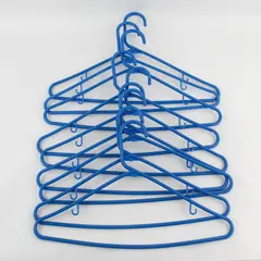 Lot of 9 Blue Plastic Clothing Hangers Shirts and Pants