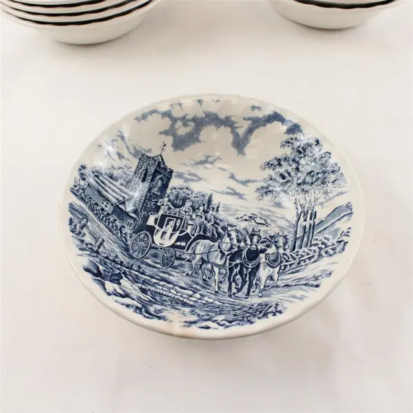 Set of 10 Royal Wessex Royal Mail Coach Horse Cereal Bowls 6.5in Transferware