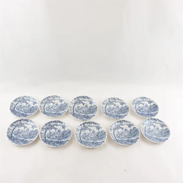 Set of 10 Royal Wessex Royal Mail Coach Horse Transferware Saucers