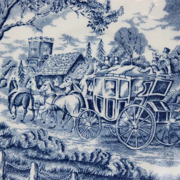 Set of 10 Royal Wessex Royal Mail Coach Horse Transferware Saucers