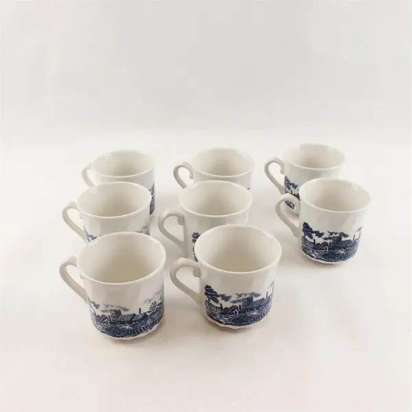 Set of 8 Royal Wessex Royal Mail Coach & Horse Transferware Mugs