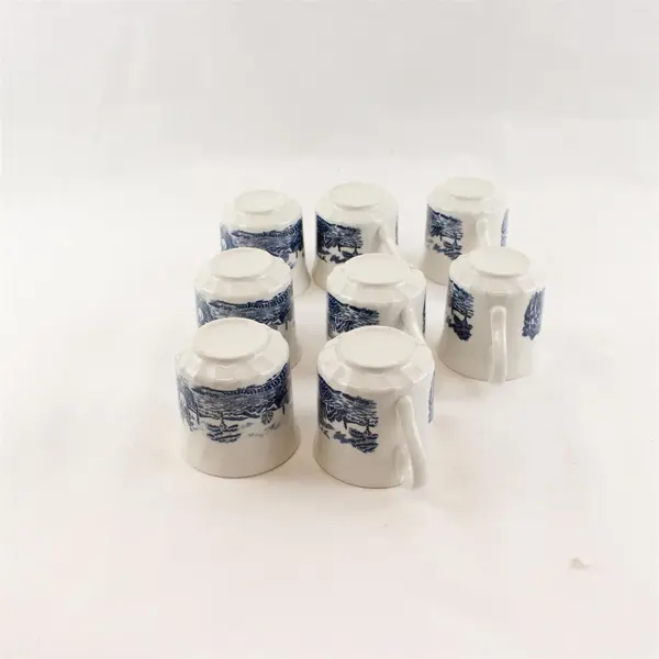 Set of 8 Royal Wessex Royal Mail Coach & Horse Transferware Mugs