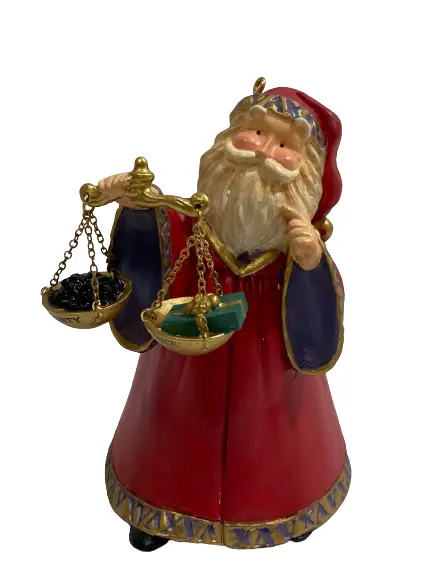 2003 Hallmark Keepsake Santa Ornament The Decision Gift or Coal QXG8569