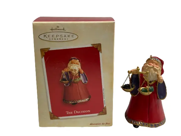 2003 Hallmark Keepsake Santa Ornament The Decision Gift or Coal QXG8569