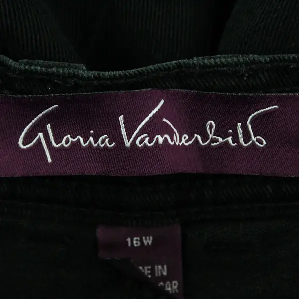 Gloria Vanderbilt Black Tapered Leg Jeans Women's Size 16W