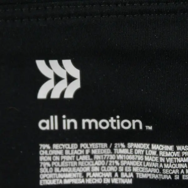 All In Motion Solid Black Straight-Leg Activewear Pants Women's Medium