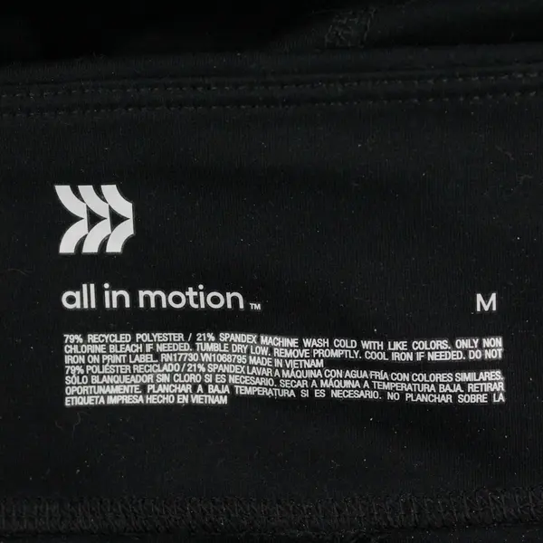 All In Motion Solid Black Straight-Leg Activewear Pants Women's Medium