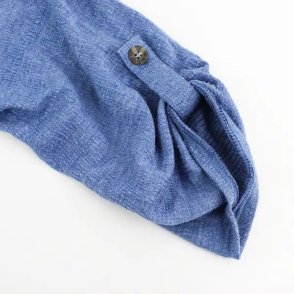 Cable & Gauge Blue Roll-Tab Sleeved Button-Up Women's Medium