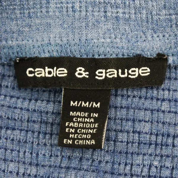 Cable & Gauge Blue Roll-Tab Sleeved Button-Up Women's Medium