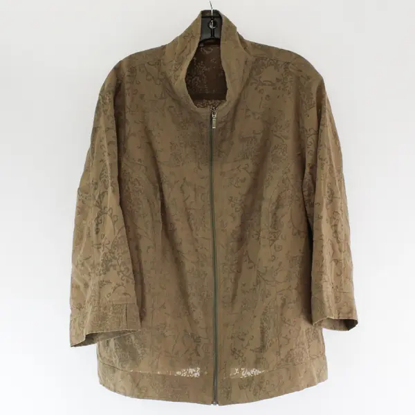 Coldwater Creek Sheer Brown Lightweight Zip-Up Jacket Women's 20-22