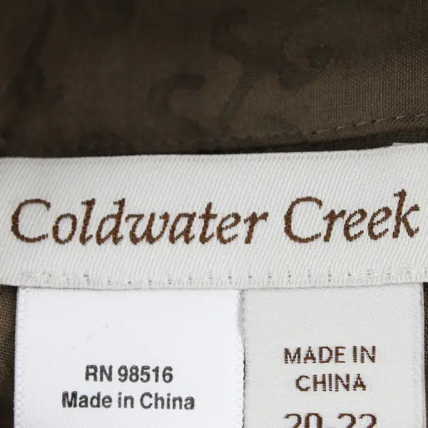 Coldwater Creek Sheer Brown Lightweight Zip-Up Jacket Women's 20-22