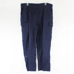 Woman Within Navy Blue Drawstring Cargo Pants Women's Size 18W