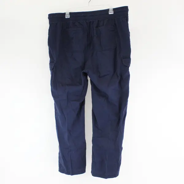Woman Within Navy Blue Drawstring Cargo Pants Women's Size 18W