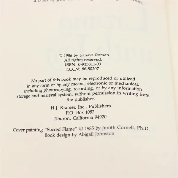 Living with Joy: Keys to Personal Power by Sanaya Roman 1986 1st PB