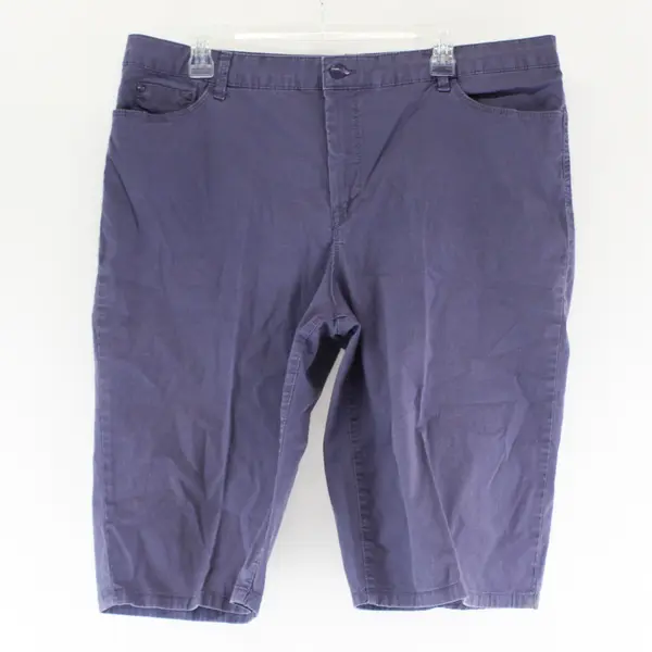 Gloria Vanderbilt Slate Blue Flat-Front Bermuda Shorts Women's Size 18