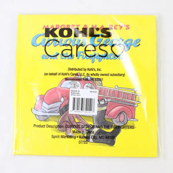 A Kohl's Care Book Curious George and the Firefighters 2023 HC New Sealed