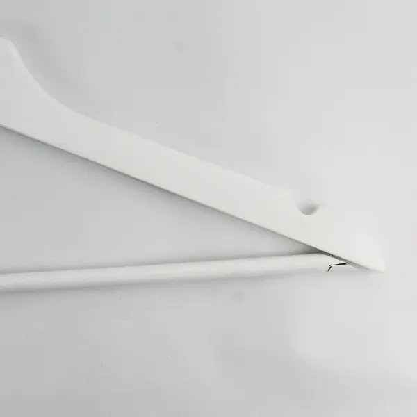 Set of 10 White Wooden Clothes Hangers Shirts and Pants