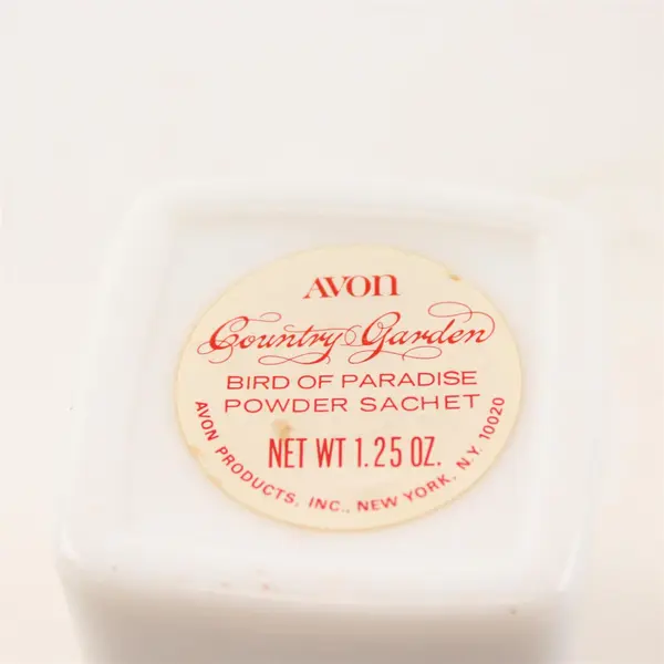 Avon Country Garden Bird of Paradise Powder Sachet Bottle 1.25 oz 3.5in
