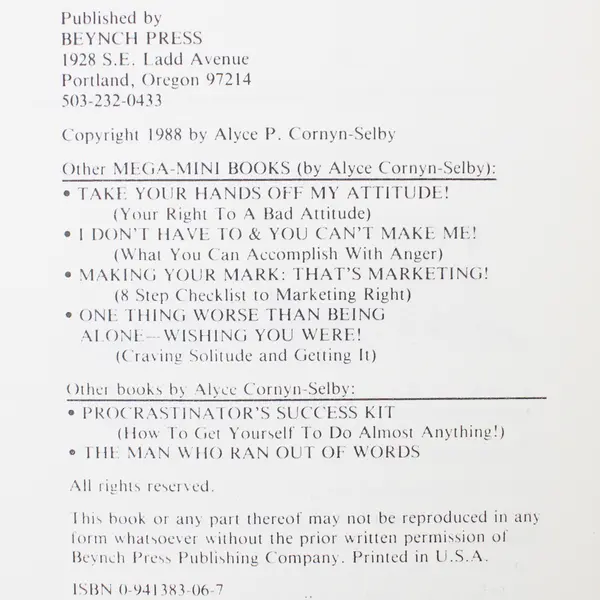 VTG I'm Going to Change My Name And Move Away! Alyce P Cornyn-Selby 1988 SB PB