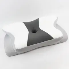Bespillow White/Gray Orthopedic Memory Foam Neck Support Cervical Pillow