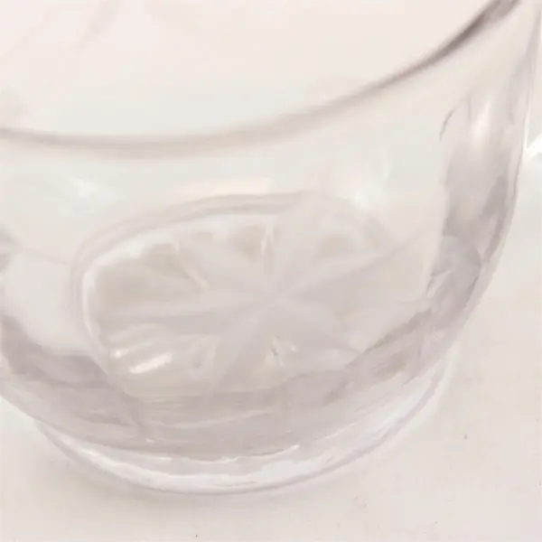 Vintage Etched Glass Double-Handled Sugar Bowl Mid-Century