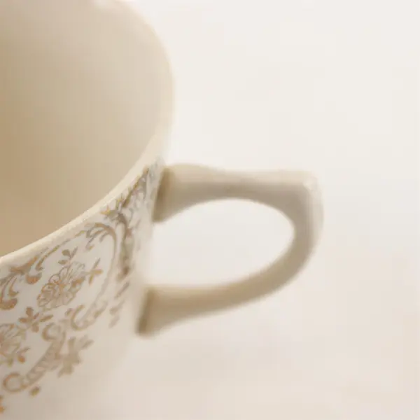 Set of 2 Vintage 1930s Royal Lovelace Pattern Teacup Set Gold Accents