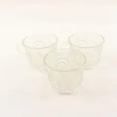 Set of 3 Vintage L.E. Smith Pinwheel & Stars Pressed Glass Punch Cups