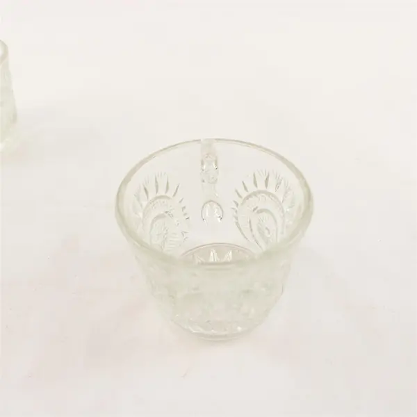 Set of 3 Vintage L.E. Smith Pinwheel & Stars Pressed Glass Punch Cups