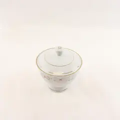 Vintage Porcelain Sugar Bowl w/Lid Floral Pattern Gold Trim