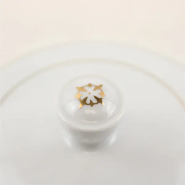 Vintage Porcelain Sugar Bowl w/Lid Floral Pattern Gold Trim