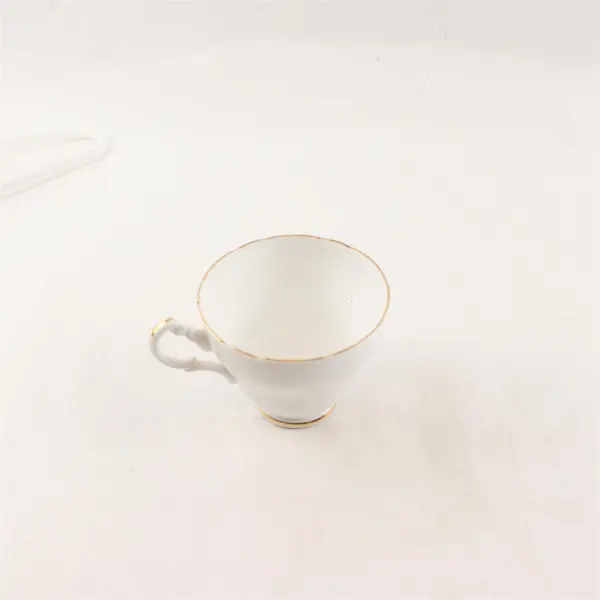 Vintage Winston Bone China Timberline Lodge Ski Souvenir Teacup, Gold Trim