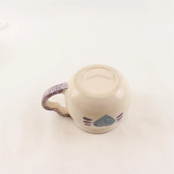 Loomco Pottery Blue Sponge Art Heart Creamer Small Pitcher Vintage
