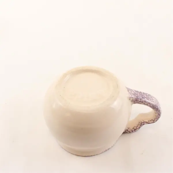 Loomco Pottery Blue Sponge Art Heart Creamer Small Pitcher Vintage