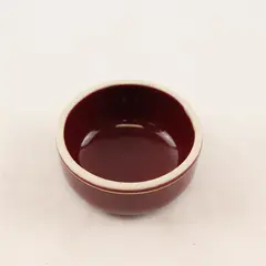 Maroon Porcelain Jar Lid Pink Peony Gold Accents - Lid Only